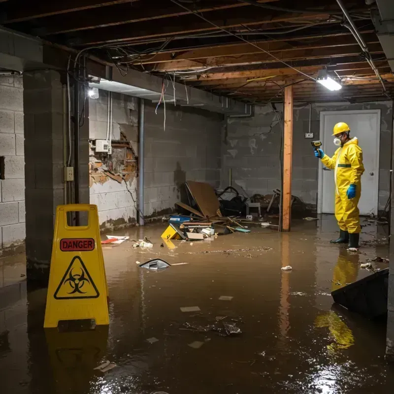 Flooded Basement Electrical Hazard in Laurel Hill, VA Property