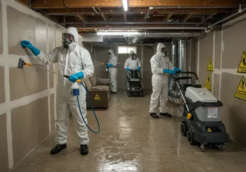 Basement Moisture Removal and Structural Drying process in Laurel Hill, VA